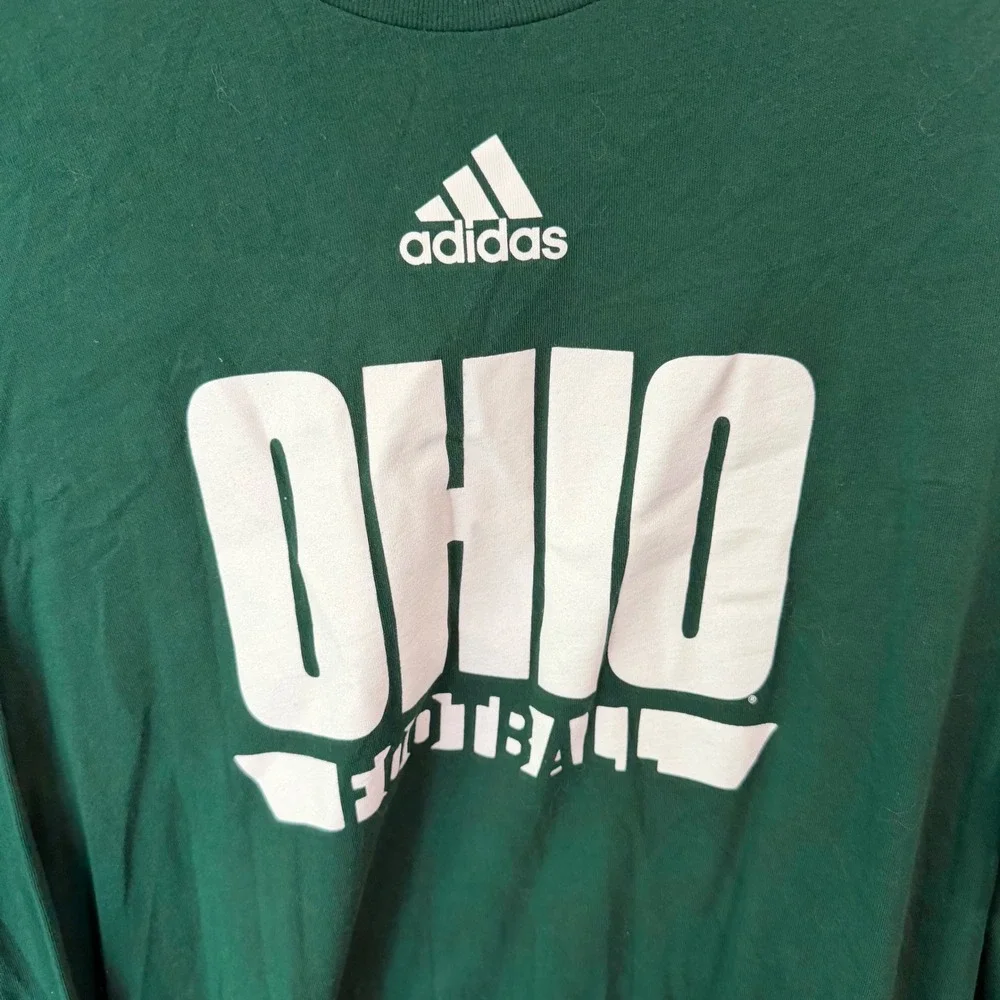 Adidas Mens Ohio Football Long‎ Sleeve Amplifier Tee Green 2XL EK0188